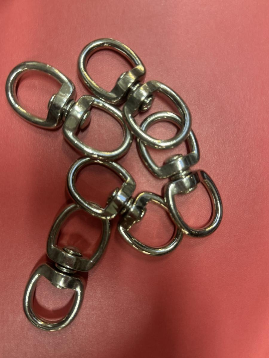 3 x 5 Stk. Wirbel 20x20mm für Longeaufhängung, vernickelt