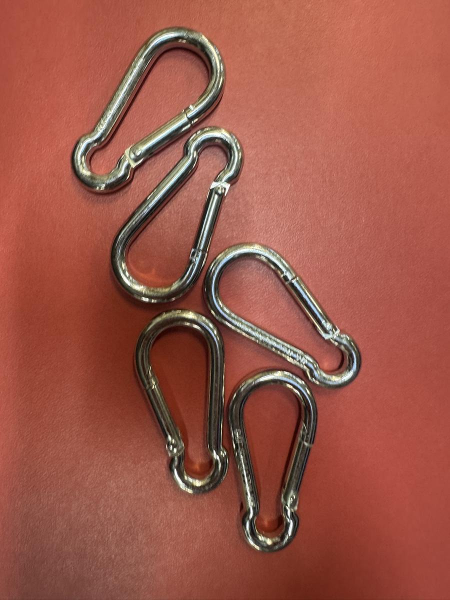 3 x 5 Stk. Feuerwehrkarabiner 60x6 verzinkt