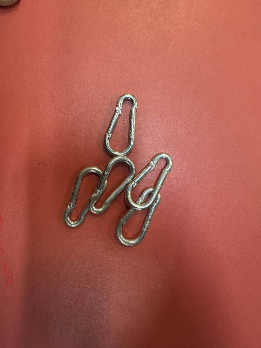 3 x 5 Stk. Feuerwehrkarabiner 40x4 verzinkt