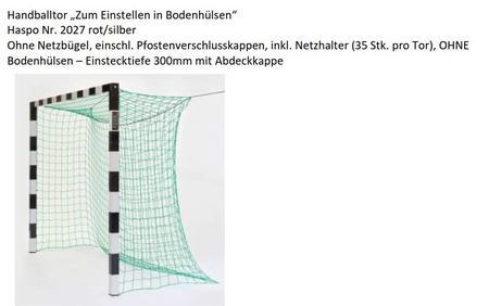 Handballtor 3x2m zum Einstellen in Bodenhlsen (nur Latten-/Pfostenkonstruktion - ohne Bodenhlsen)