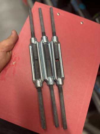 3 x 3 Stk. Spannschlo M10 verzinkt DIN 1480, mit anschw. Enden