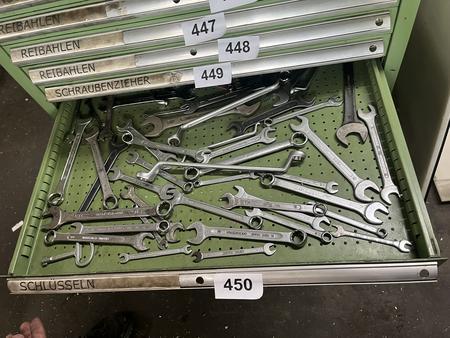 Ladeninhalt an diversen Ring- und Gabelschlüsseln Ladeninhalt an diversen Ring- und Gabelschlüsseln