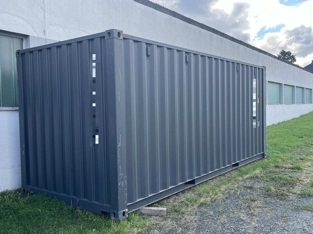 20 Fuß ISO See- und Lagercontainer, RAL7016 Anthrazitgrau, Containernummer: UNDU217053-4