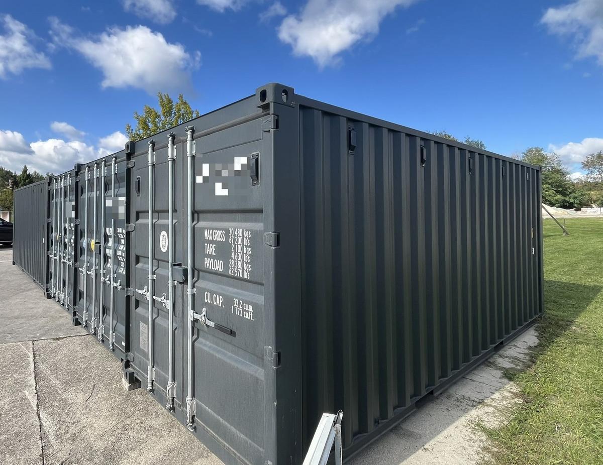 20 Fuß ISO See- und Lagercontainer, RAL7016 Anthrazitgrau, Containernummer: MSOU248199-5