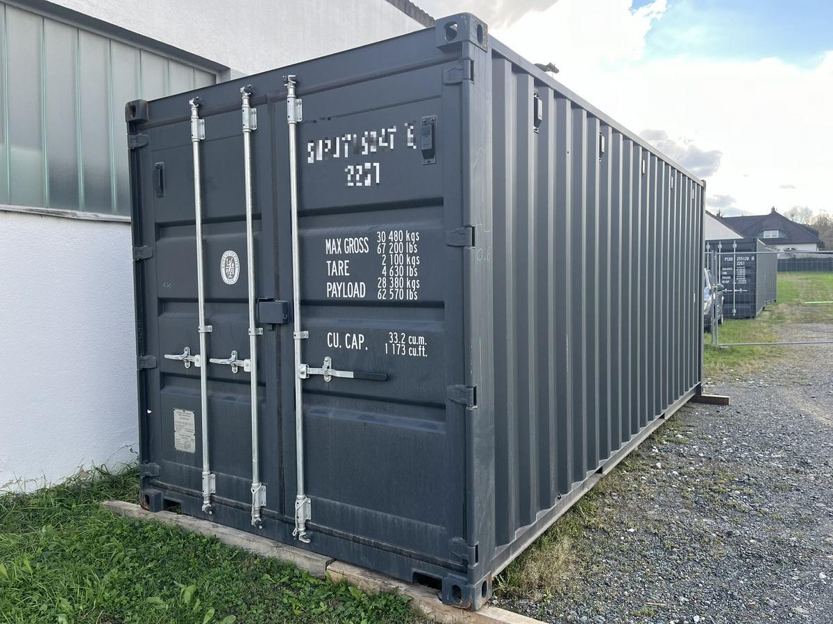 20 Fuß ISO See- und Lagercontainer, RAL7016 Anthrazitgrau, Containernummer: MSOU248566-6