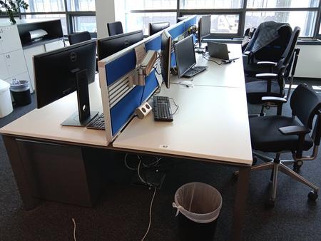 6 teiliger Arbeitsplatz mit Rückwand 320/160 cm