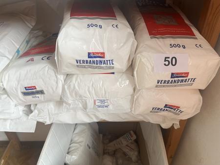 7 Packungen Verbandswatte 500 gramm 7 Packungen Verbandswatte 500 gramm