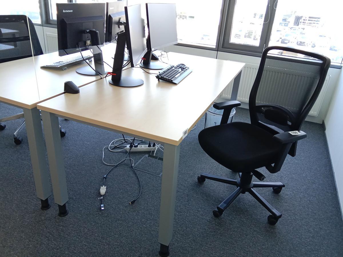 Schreibtisch Ahorn/silber 180x80 cm