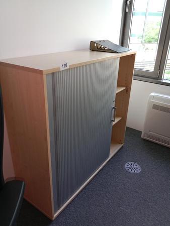 Aktenschrank mit Rollotüre 120/45/113 cm 3 Ordnerhöhen Aktenschrank mit Rollotüre 120/45/113 cm 3 Ordnerhöhen
