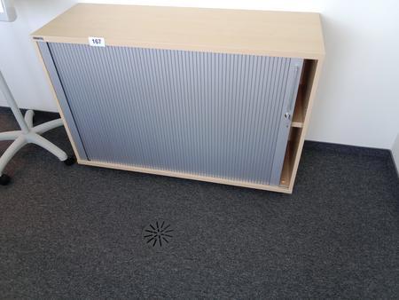 Aktenschrank mit Rollotüre 120/45/113 cm 3 Ordnerhöhen Aktenschrank mit Rollotüre 120/45/113 cm 3 Ordnerhöhen