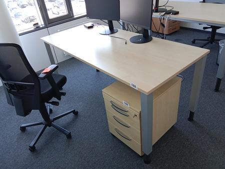 Schreibtisch Ahorn/silber 180x80 cm Schreibtisch Ahorn/silber 180x80 cm