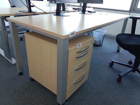 Schreibtisch Ahorn/silber 180x80 cm Schreibtisch Ahorn/silber 180x80 cm