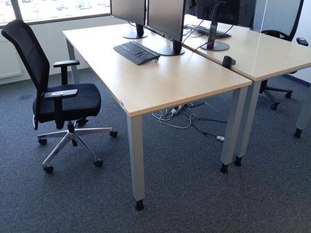 Schreibtisch Ahorn/silber 180x80 cm Schreibtisch Ahorn/silber 180x80 cm