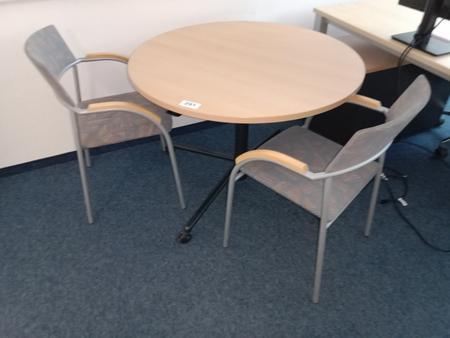 Besprechungstisch mit 2 Stühlen 100 cm Durchmesser Besprechungstisch mit 2 Stühlen 100 cm Durchmesser