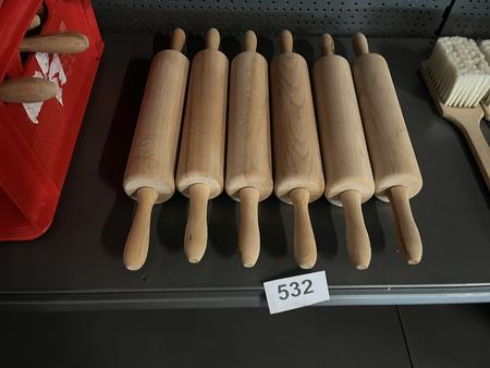 6 Stk. Teigroller  hellbraun, 25cm , fabriksneu