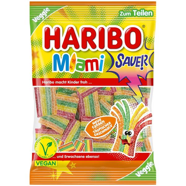 142 Stück Haribo Miami Sauer 160g mit MHD 01/2026