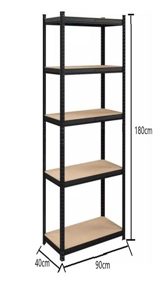 Schwerlastregal, schwarz, 90x40x180 cm
