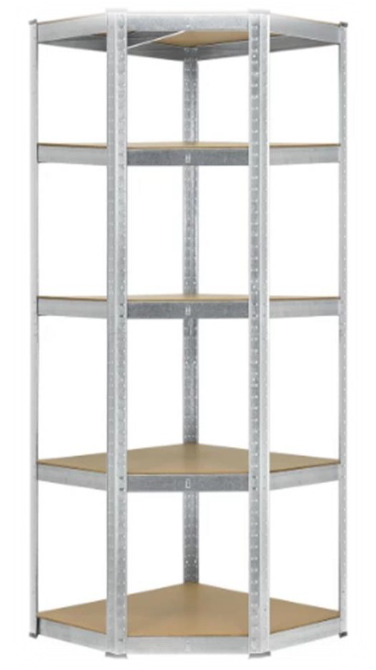 Eck-Schwerlastregal, zink 77x77x40x40x41xH180 cm