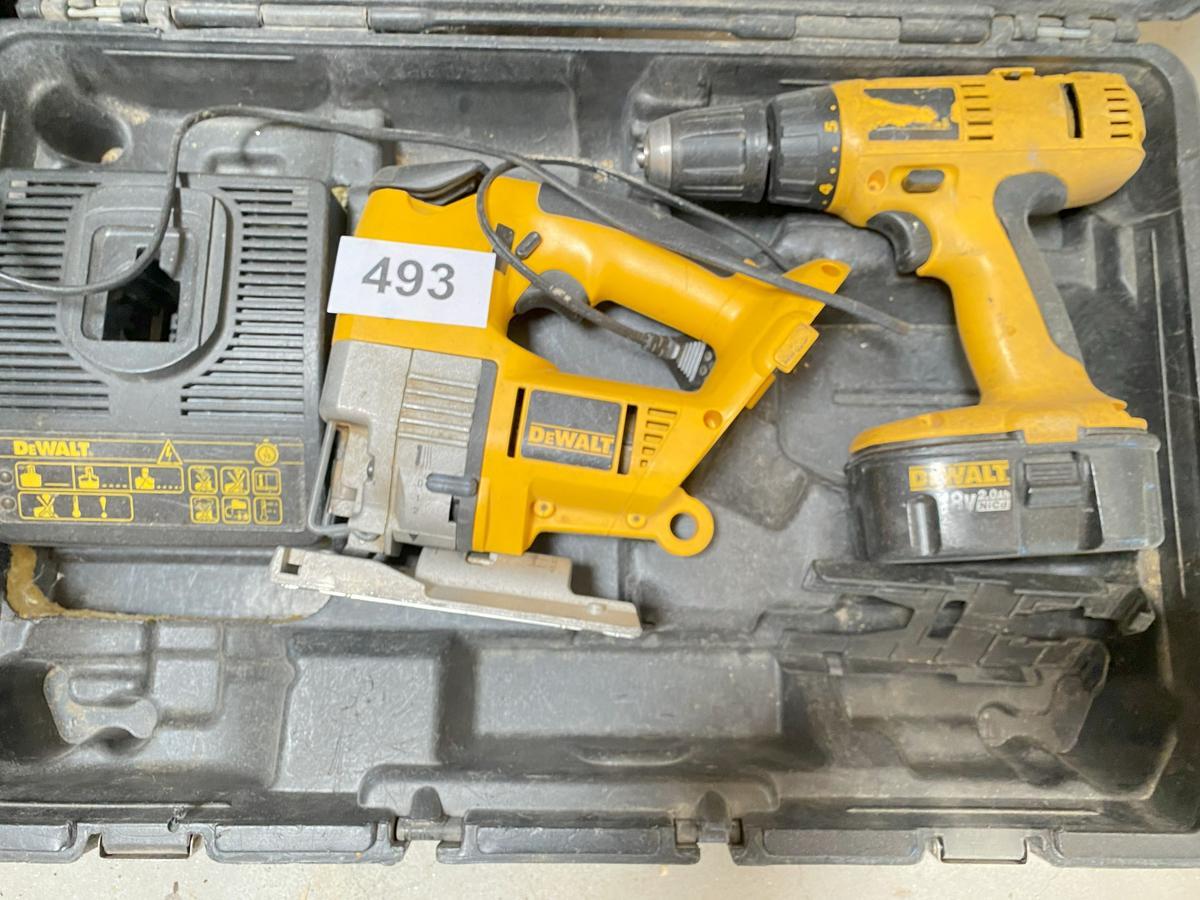 DeWalt Akkuschrauber - Akkustichsaäge mit Laadegerät + 1 Akku