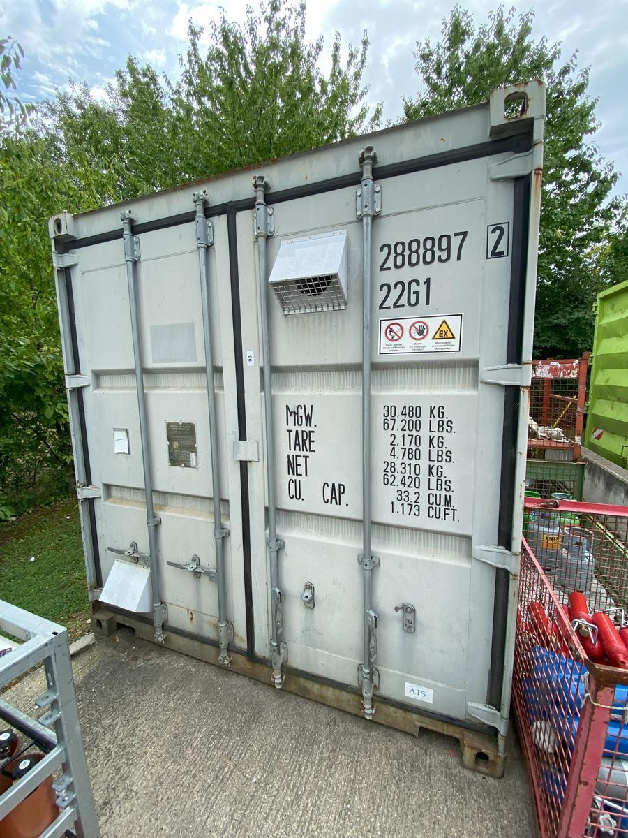 Lagercontainer in Stahlausführung 6055/2435/2600 mm mit Belüftung für Lagerung von Gasen/Problemstoffen mit Doppeltüre