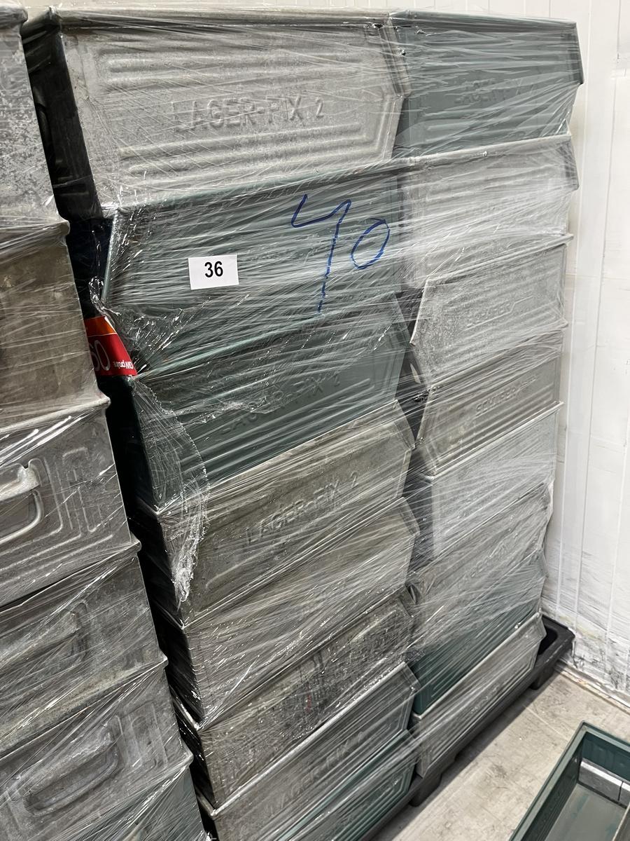 40 Stück Schäfer Sichtlagerboxen in Metall ca. 315/500/200 mm stapelbar