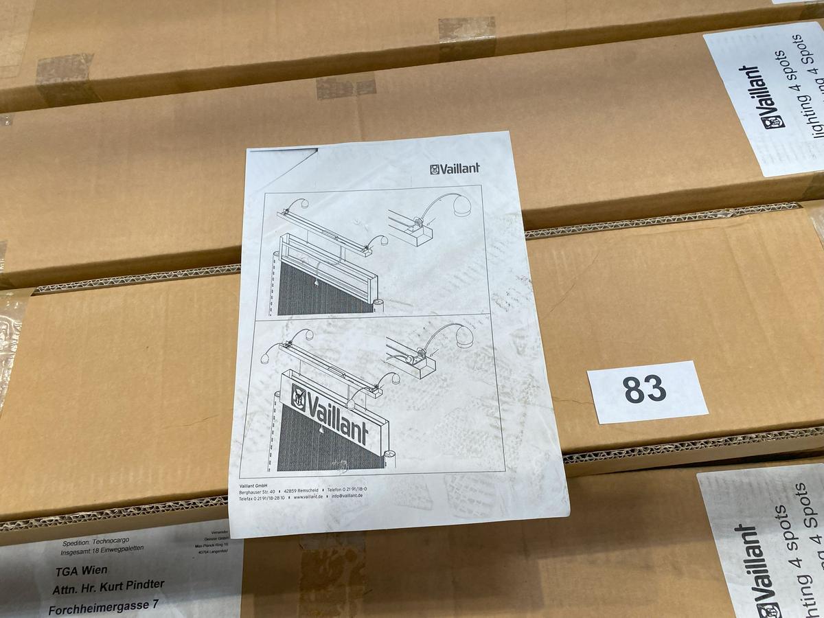 15 Stück VAILLANT Beleuchtungskörper mit 4 Spots