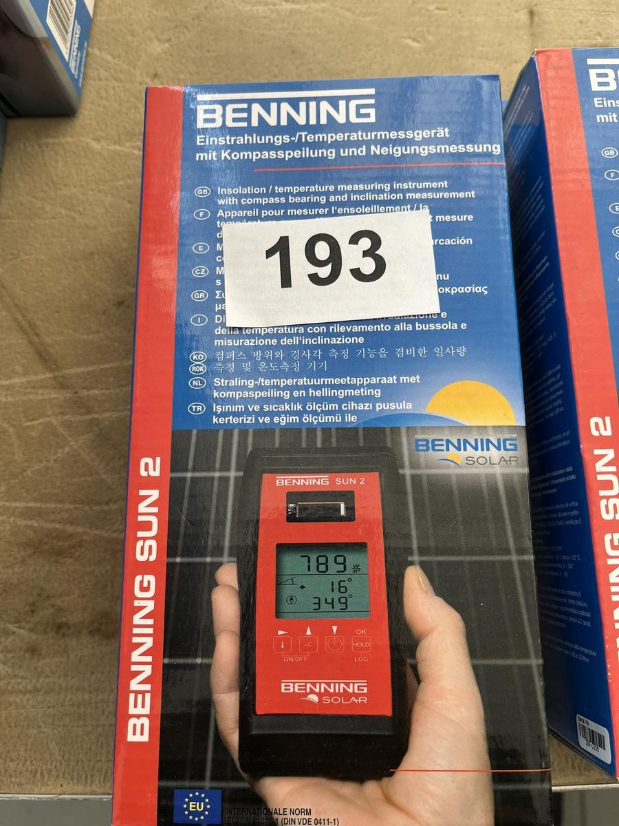 BENNING Einstarhlungs und Temperaturmessgerät SUN2