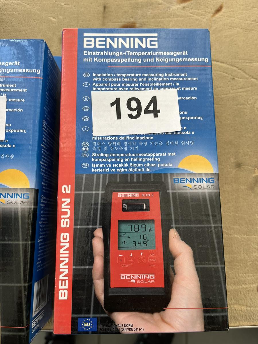 BENNING Einstarhlungs und Temperaturmessgerät SUN3