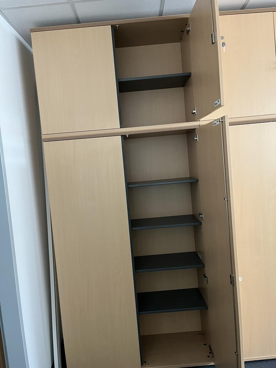 Bene Aktenschrankmodul 2-teilig 120 x 46 x 193 cm sowie 80 x 43 x 120 cm