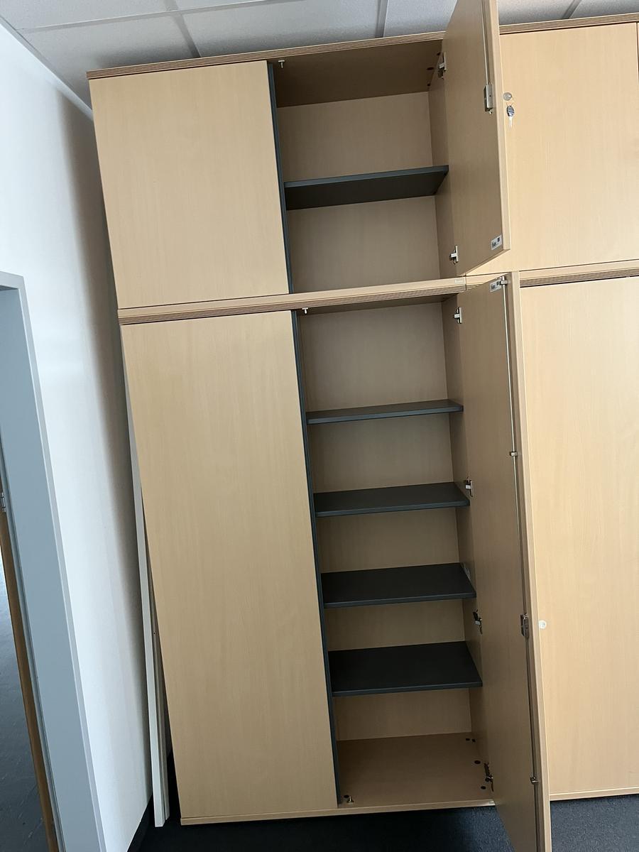 Bene Aktenschrankmodul 2-teilig 120 x 46 x 193 cm sowie 80 x 43 x 120 cm
