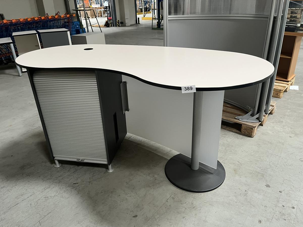 Empfangspult mit Sichtblende und Rollcontainer 200 x 85 cm