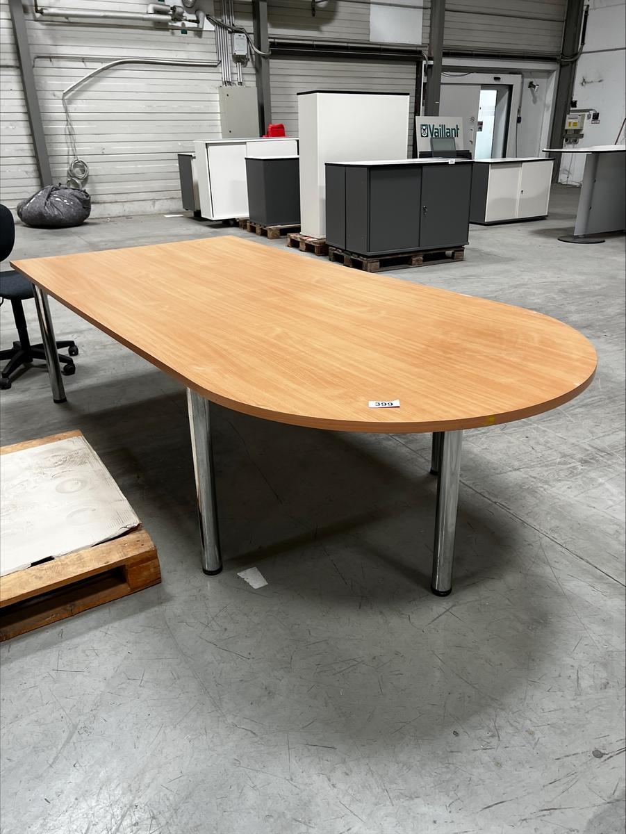 Besprechungstisch Buche einseitig abgerundet 260 x 120 cm