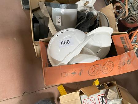 1 Karton mit Bauhelmen 1 Karton mit Bauhelmen