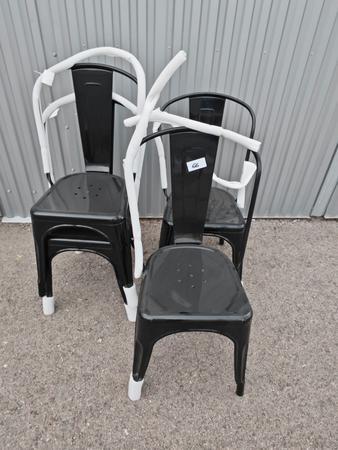 Metallstuhl, Industrial Style, schwarz, 4 Stk., Neu Metallstuhl, Industrial Style, schwarz, 4 Stk., Neu