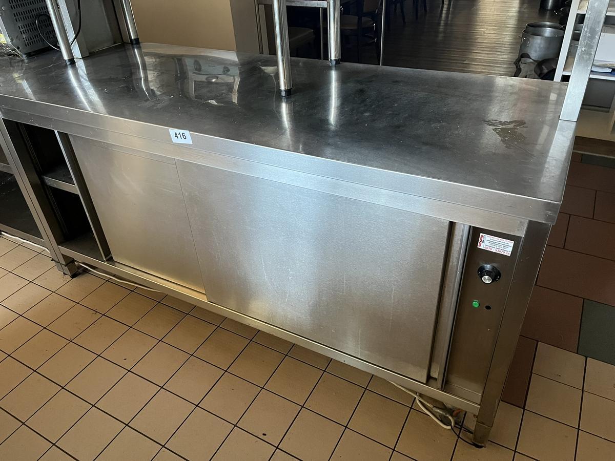 Edelstahl-Wärmeschrank - Pultausgabe mit Tellerwärmer ca. 180/70/125 cm?d=2025-09-14 08:02:45