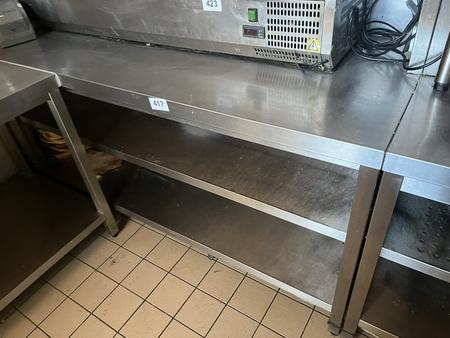 Edelstahl Arbeitsmodul 2 Fachebene 180/70/125 cm Edelstahl Arbeitsmodul 2 Fachebene 180/70/125 cm