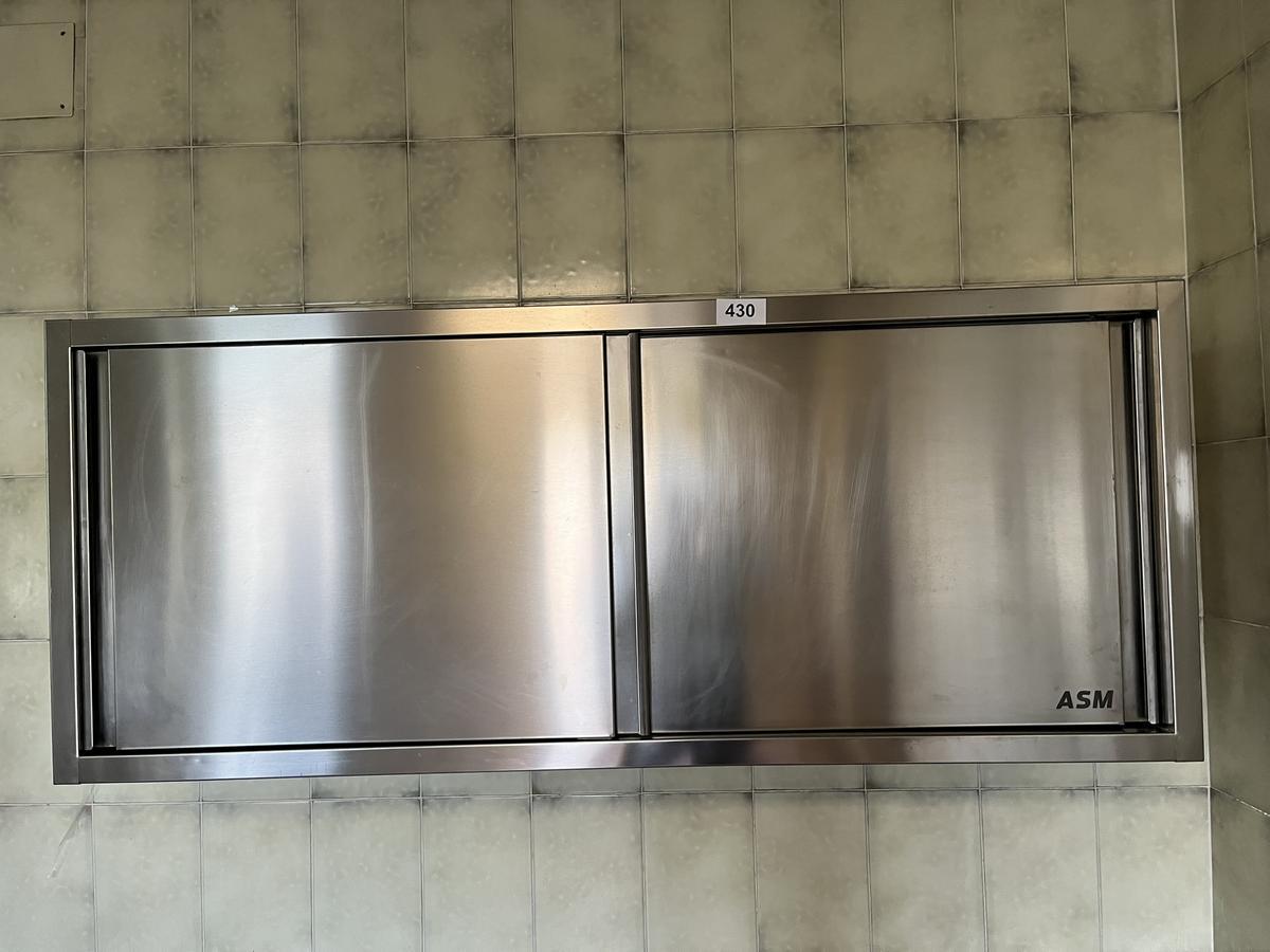 Edelstahl Hängeschrank mit Schiebetüren 2 Fachebene 160/65/40 cm