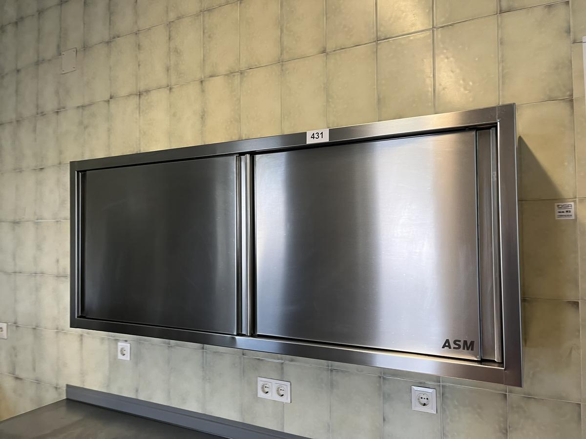 Edelstahl Hängeschrank mit Schiebetüren 2 Fachebene 160/65/40 cm