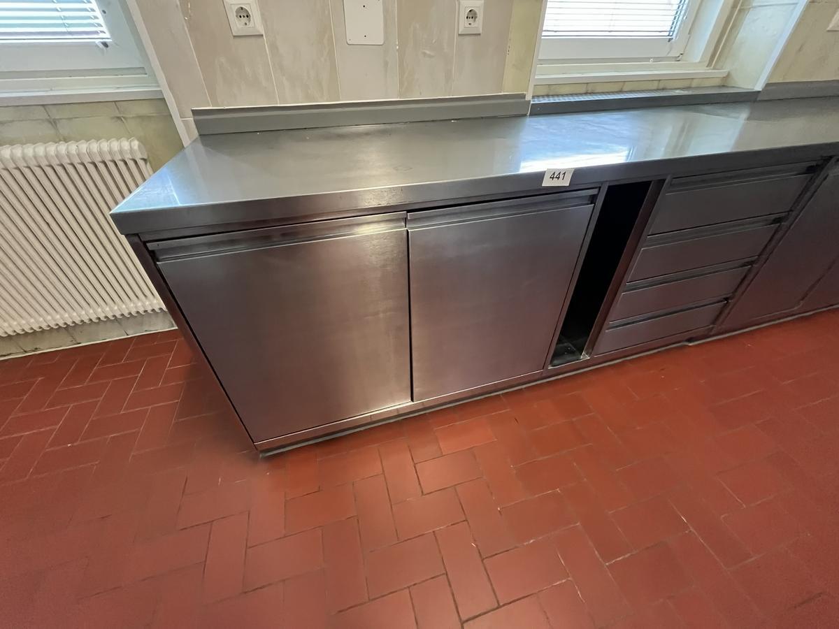 Küppersbusch Edelstahlmodul ca.360/70/85 cm - Arbeitsplatte 2-teilig ca.180/180 cm