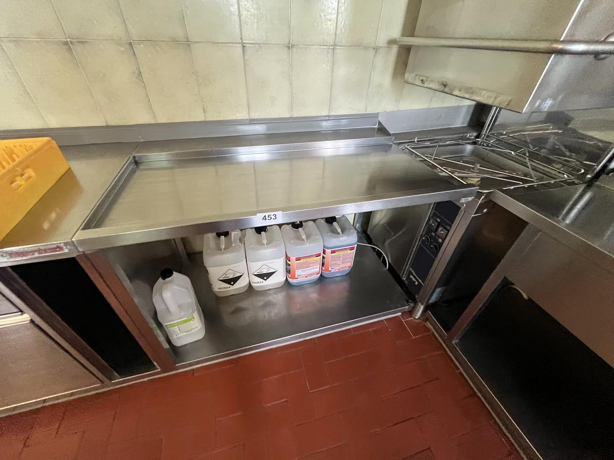 Edelstahl Zulauftisch ca. 120/70 cm für Pos. 452)