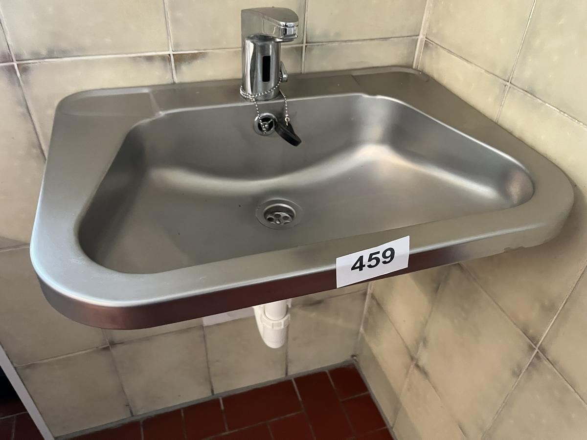 Edelstahl Waschbecken mit Armatur 56/42/18 cm