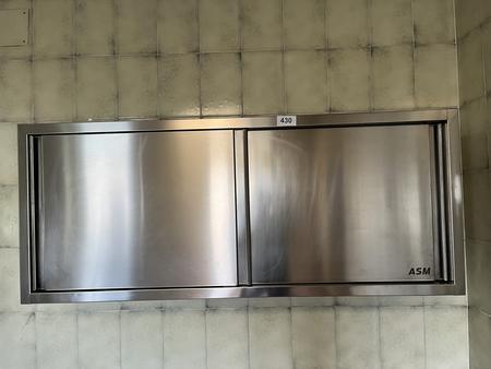 Edelstahl Hngeschrank mit Schiebetren 2 Fachebene 160/65/40 cm