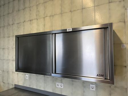 Edelstahl Hngeschrank mit Schiebetren 2 Fachebene 160/65/40 cm