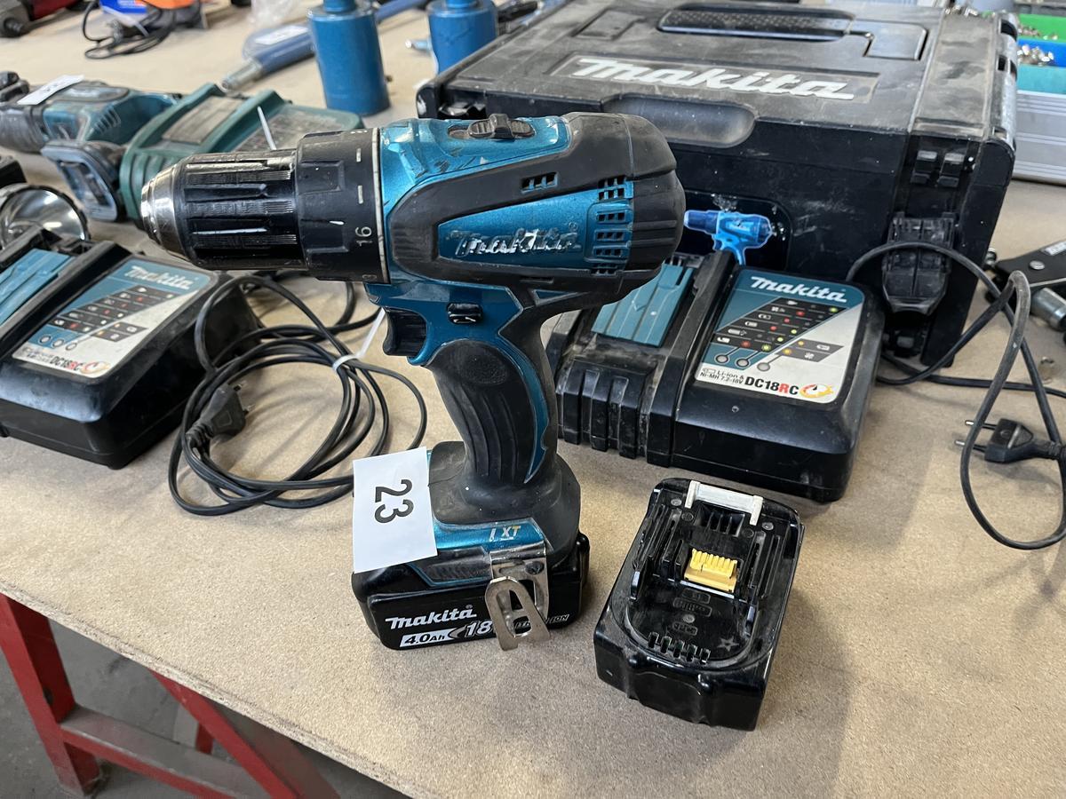 Makita Akkuschrauber BM 18 V 4.0 Ersatzakku und Ladegerät