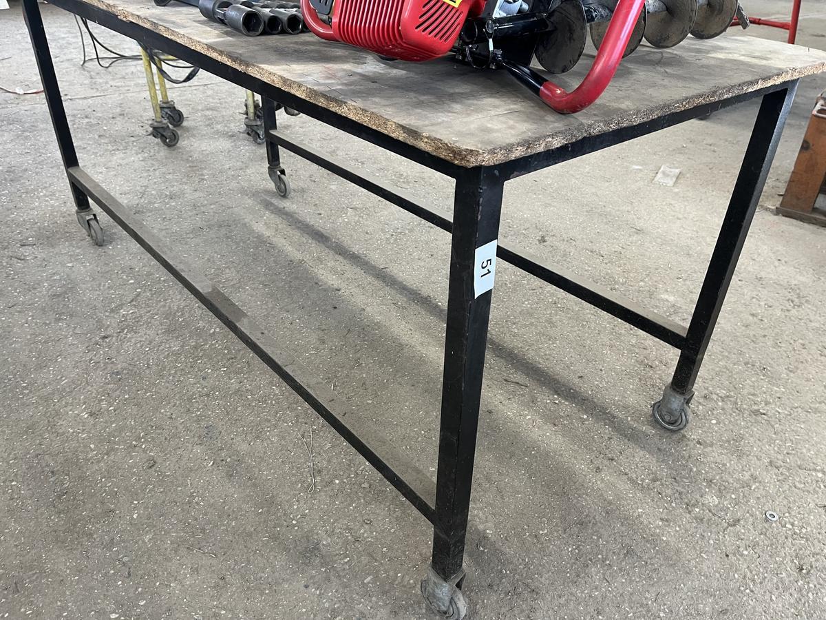 Werktisch mit Rollen ca. 210/90 cm
