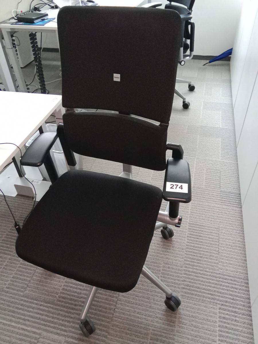 Steelcase Bürodrehstuhl, Stoffbezug, schwarz
