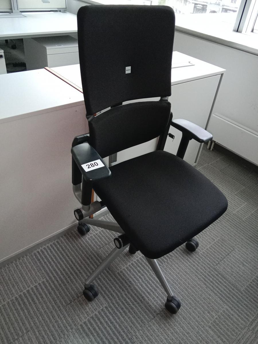 Steelcase Bürodrehstuhl, Stoffbezug, schwarz