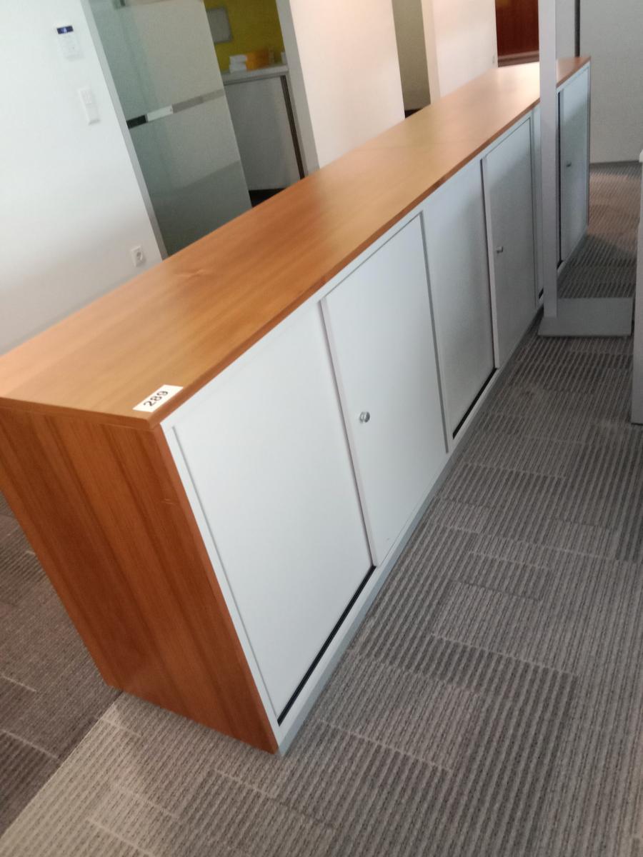 3teilige Aktenschrankkombination, Steelcase, weiß, je 100cm lang und 2 Ordner hoch