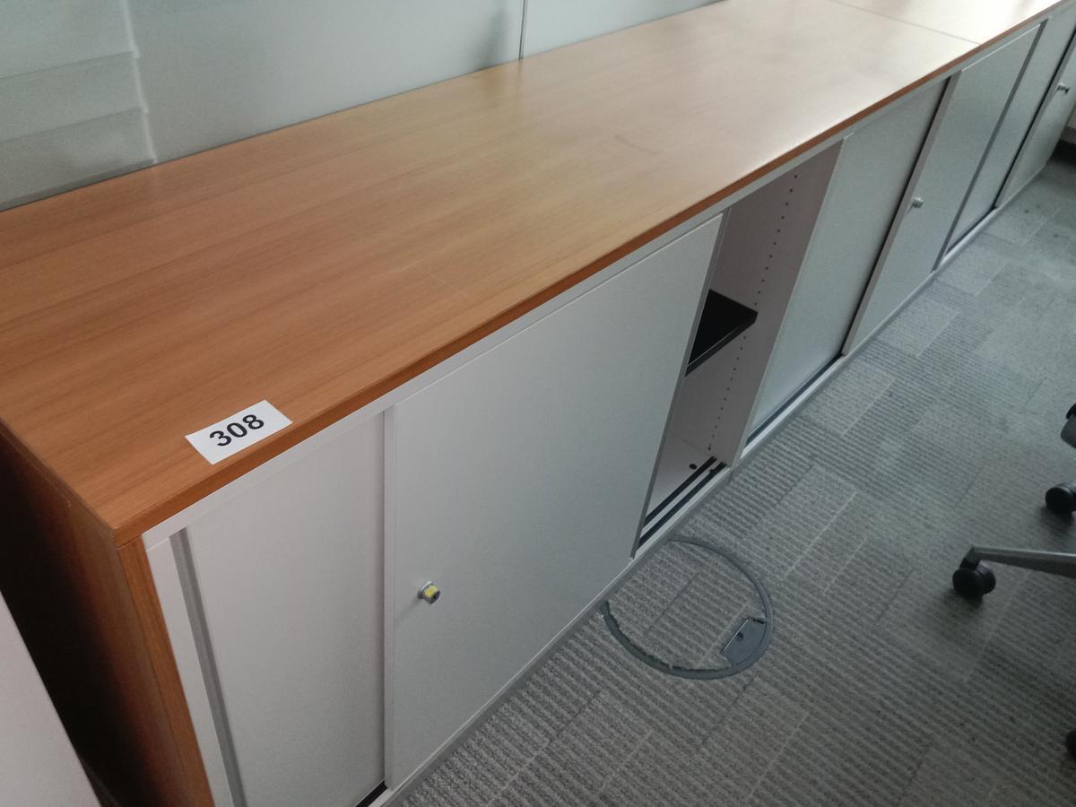 3teilige Aktenschrankkombination, Steelcase, weiß, je 120cm lang und 2 Ordner hoch