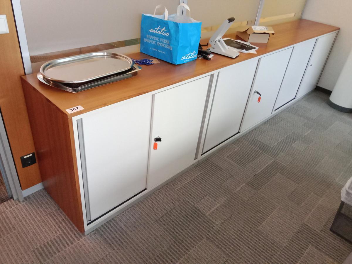 3teilige Aktenschrankkombination, Steelcase, weiß, je 100cm lang und 2 Ordner hoch